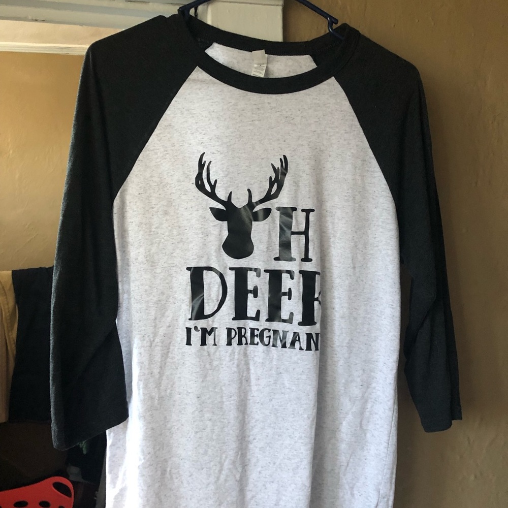 Woman’s Maternity Announcement Baseball Tee-Shirt